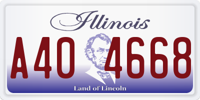IL license plate A404668