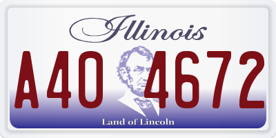 IL license plate A404672