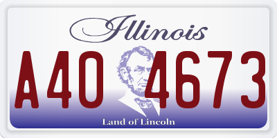 IL license plate A404673