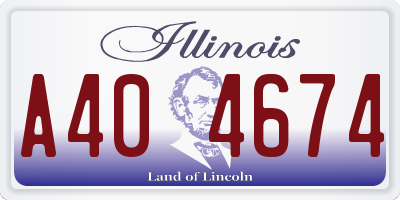 IL license plate A404674