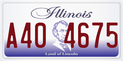 IL license plate A404675