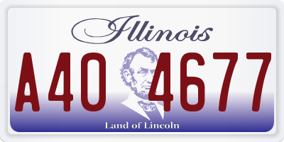 IL license plate A404677