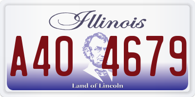 IL license plate A404679