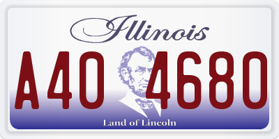 IL license plate A404680