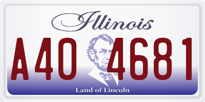 IL license plate A404681