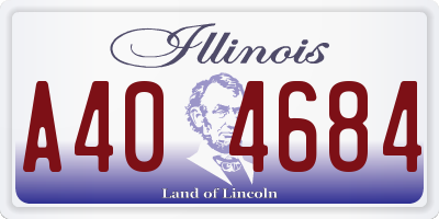 IL license plate A404684