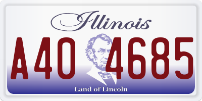 IL license plate A404685