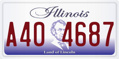 IL license plate A404687