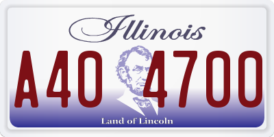 IL license plate A404700