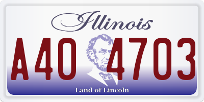 IL license plate A404703