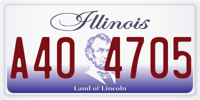 IL license plate A404705