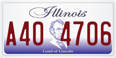 IL license plate A404706