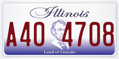 IL license plate A404708