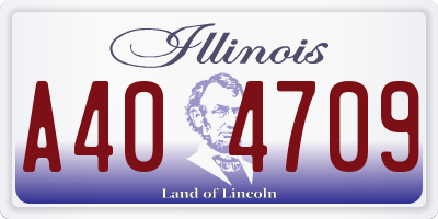 IL license plate A404709