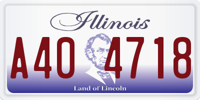 IL license plate A404718