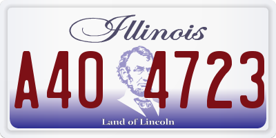 IL license plate A404723