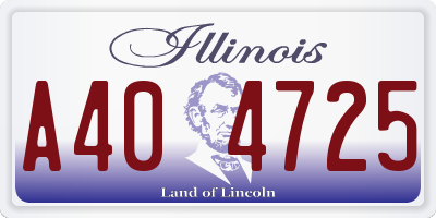 IL license plate A404725