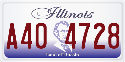IL license plate A404728