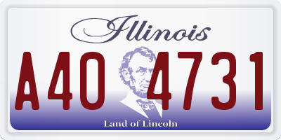 IL license plate A404731