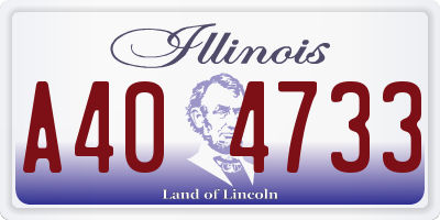 IL license plate A404733