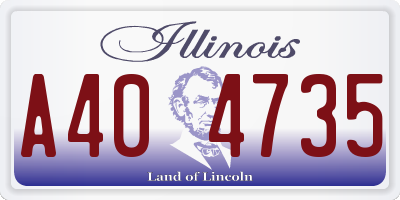 IL license plate A404735