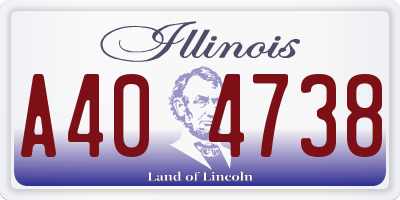 IL license plate A404738