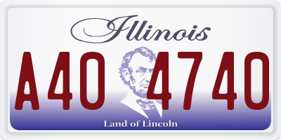 IL license plate A404740