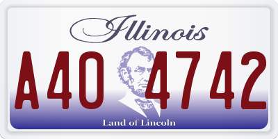 IL license plate A404742