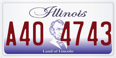 IL license plate A404743