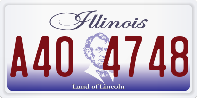 IL license plate A404748