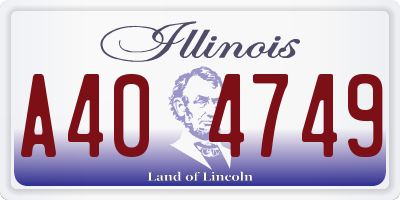IL license plate A404749