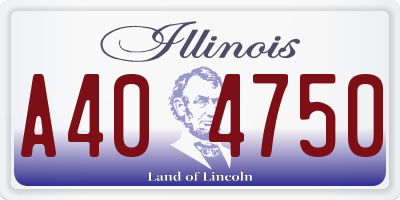 IL license plate A404750