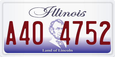 IL license plate A404752