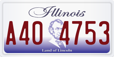 IL license plate A404753