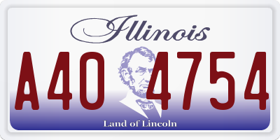 IL license plate A404754