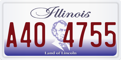 IL license plate A404755