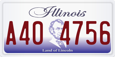 IL license plate A404756