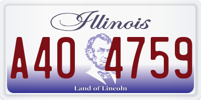 IL license plate A404759
