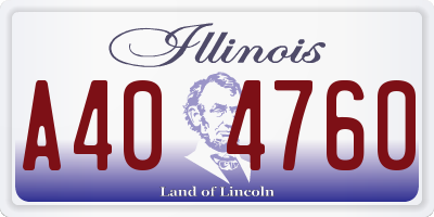 IL license plate A404760