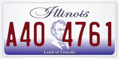 IL license plate A404761