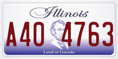 IL license plate A404763