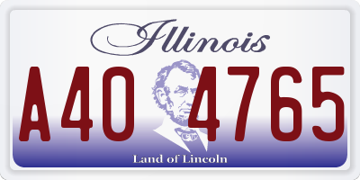 IL license plate A404765
