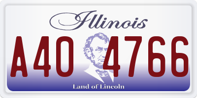 IL license plate A404766