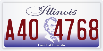 IL license plate A404768