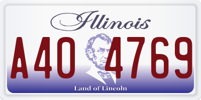 IL license plate A404769