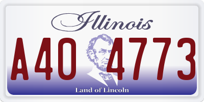 IL license plate A404773