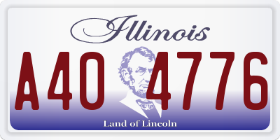 IL license plate A404776