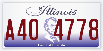IL license plate A404778