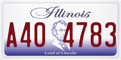 IL license plate A404783