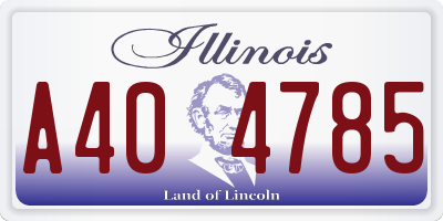 IL license plate A404785